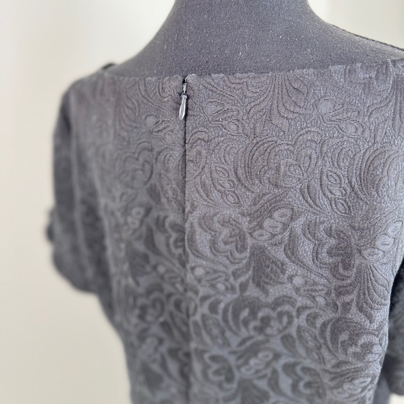 Talbots Black Embroidered Midi A-Line Formal Dress (Sz 16) - Picture 5 of 9